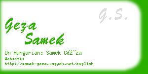 geza samek business card